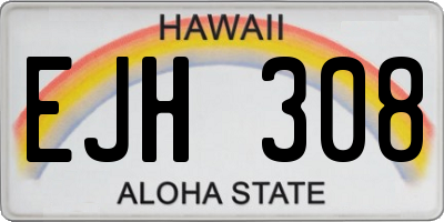 HI license plate EJH308