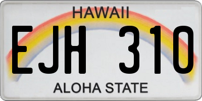HI license plate EJH310
