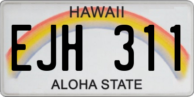 HI license plate EJH311