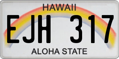 HI license plate EJH317