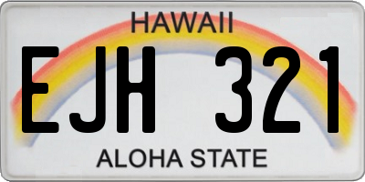 HI license plate EJH321