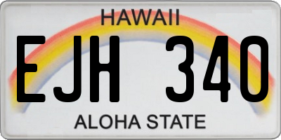 HI license plate EJH340