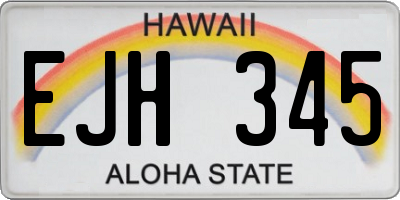 HI license plate EJH345