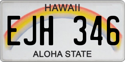 HI license plate EJH346