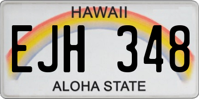 HI license plate EJH348