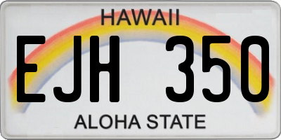 HI license plate EJH350