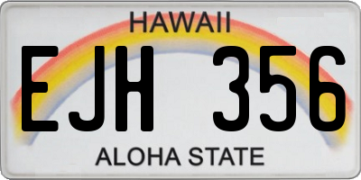 HI license plate EJH356