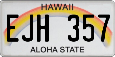 HI license plate EJH357