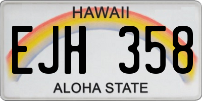 HI license plate EJH358