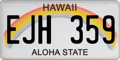 HI license plate EJH359