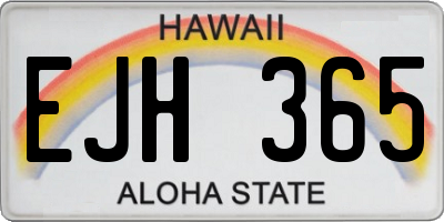 HI license plate EJH365