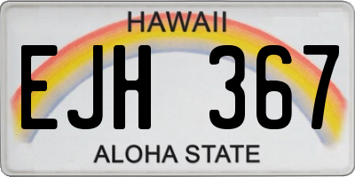 HI license plate EJH367