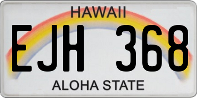 HI license plate EJH368
