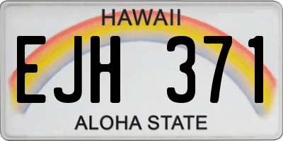 HI license plate EJH371