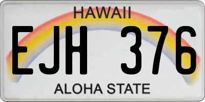HI license plate EJH376