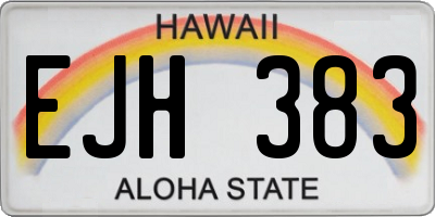 HI license plate EJH383