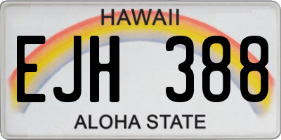 HI license plate EJH388