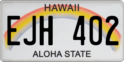 HI license plate EJH402