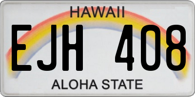 HI license plate EJH408