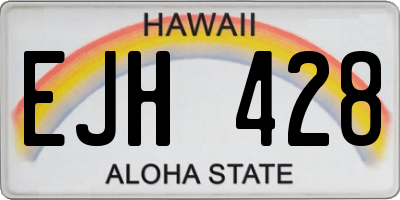 HI license plate EJH428