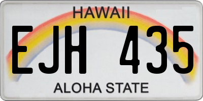 HI license plate EJH435
