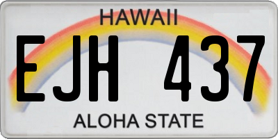 HI license plate EJH437