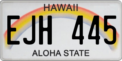 HI license plate EJH445