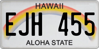 HI license plate EJH455