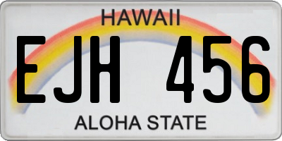 HI license plate EJH456
