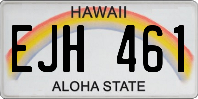 HI license plate EJH461