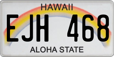 HI license plate EJH468
