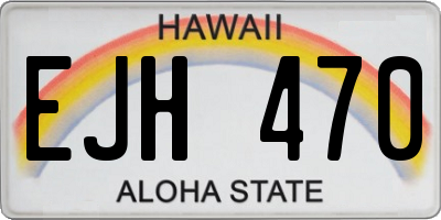 HI license plate EJH470