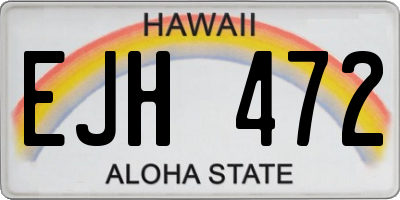 HI license plate EJH472