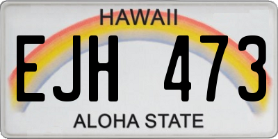 HI license plate EJH473