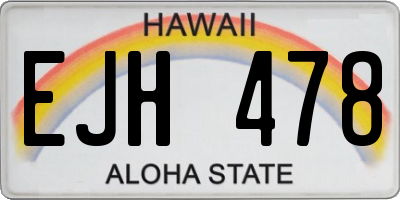 HI license plate EJH478