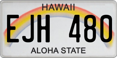 HI license plate EJH480
