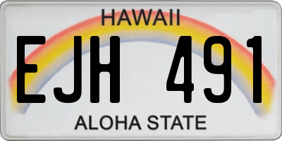 HI license plate EJH491