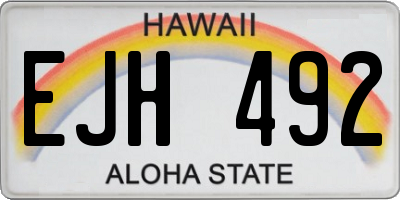 HI license plate EJH492