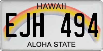 HI license plate EJH494