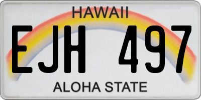 HI license plate EJH497