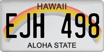 HI license plate EJH498