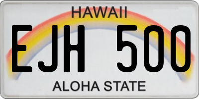 HI license plate EJH500