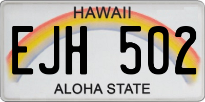 HI license plate EJH502