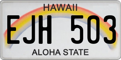 HI license plate EJH503