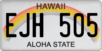 HI license plate EJH505
