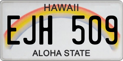 HI license plate EJH509