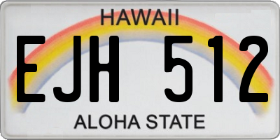 HI license plate EJH512