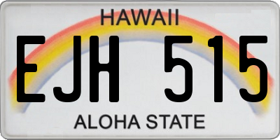 HI license plate EJH515