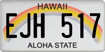 HI license plate EJH517