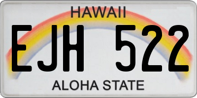 HI license plate EJH522